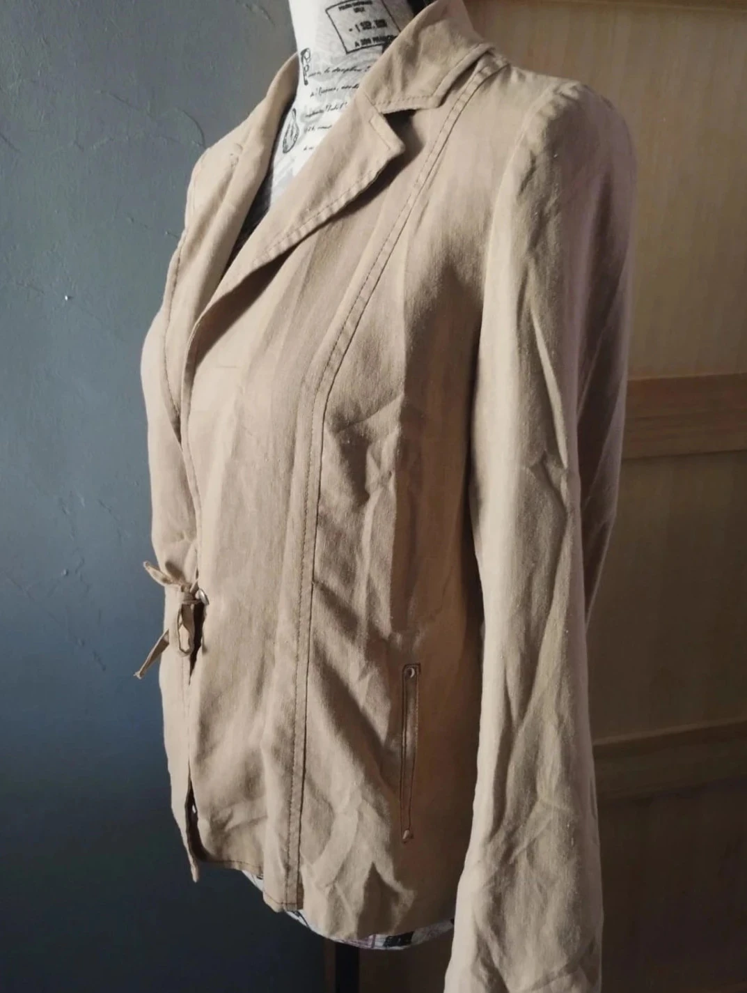 Veste marrom claro, Richard patrick, viscose/linho, T42 – photo 5